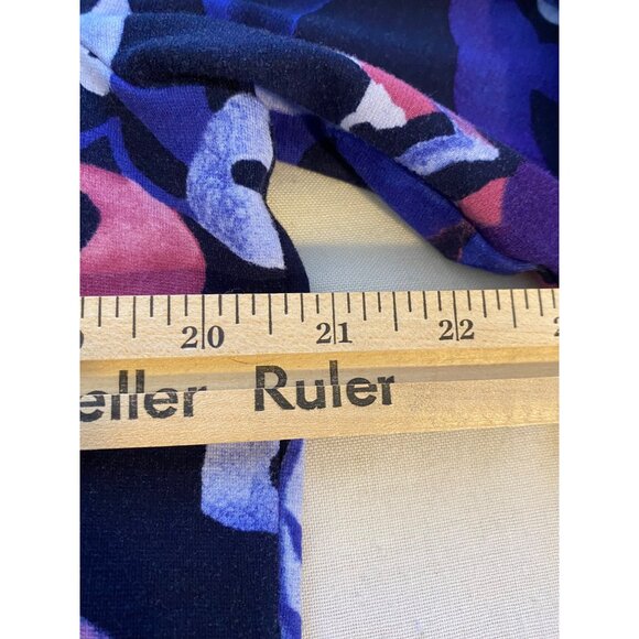 Chicos 2 Women's L Top Rayon Blend Multicolor Floral Print Artsy Blouse Office - Picture 7 of 10